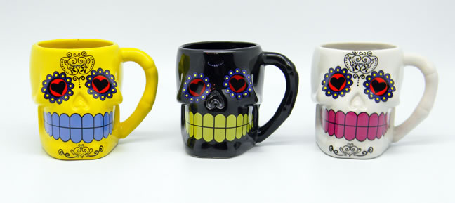 Set of 3 Day of the Dead MUGs