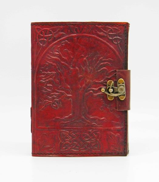 Tree of Life LEATHER Journal 7 x 10  lock