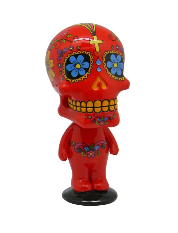 RED Day of the Dead Bobblehead