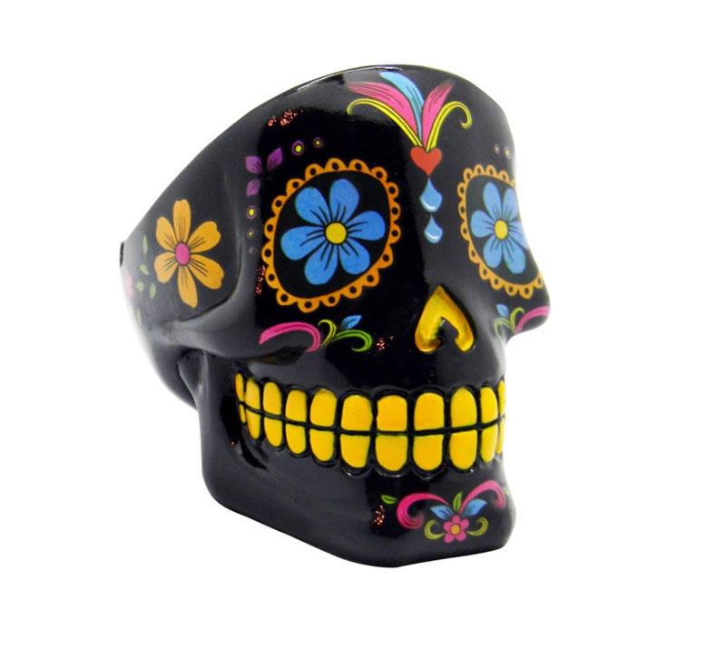 BLACK Day of the Dead Ashtray