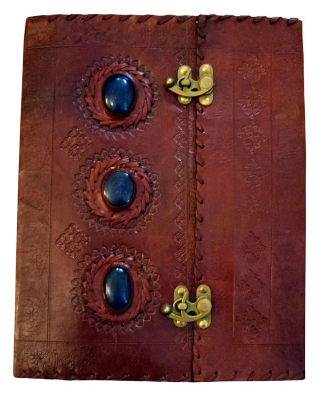 10 x 13 LEATHER Journal with Stones