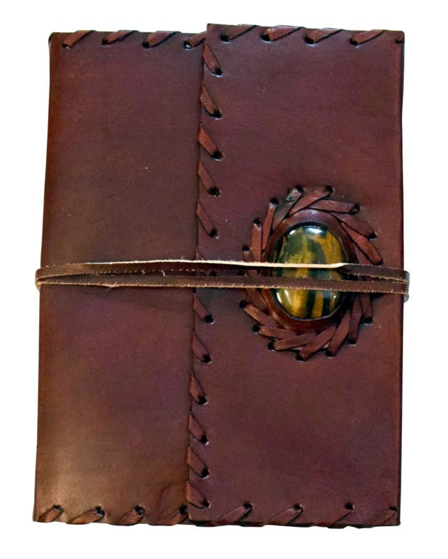 LEATHER Journal 5 x 7 with cord Tiger Eye 5 x 7 inches 