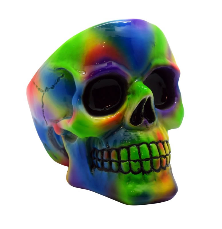 Tye Dye SKULL Ashtray