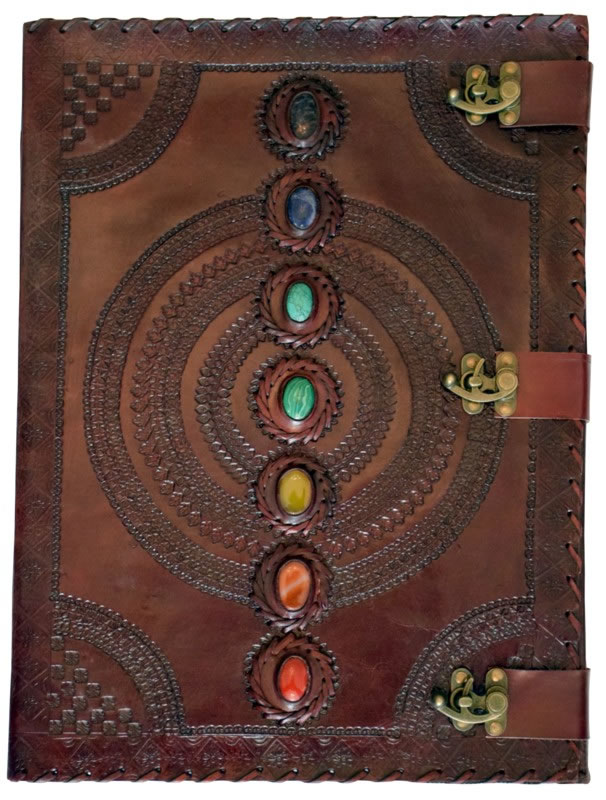 3 lock big Chakra stone journal