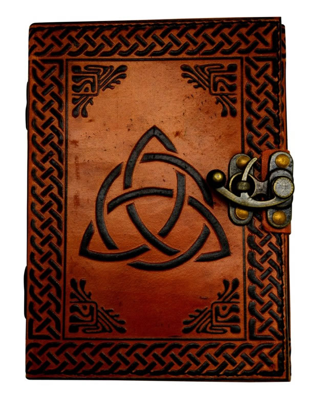 Triquetra Colored LEATHER Journal   5 x 7 inches 