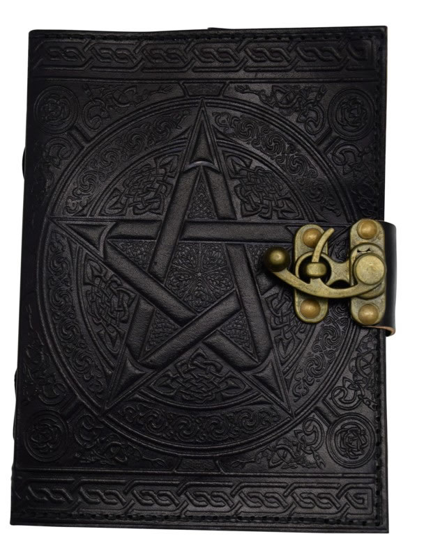 5 x 7  NEW Pentagram Black Leather Journal