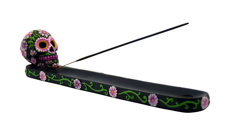 Black/Pink Sugar SKULL Incense Burner