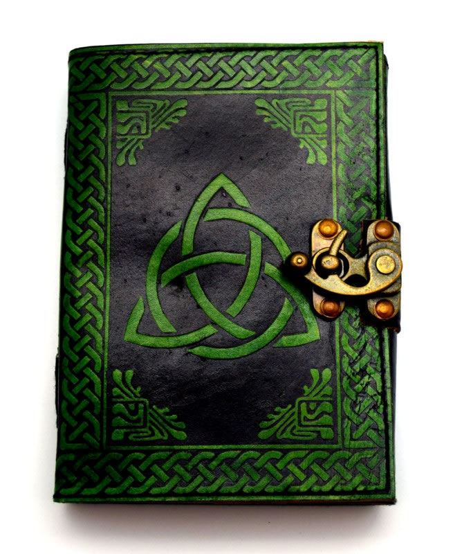 BLACK/Green Triquerta Journal 5 x 7 inches 