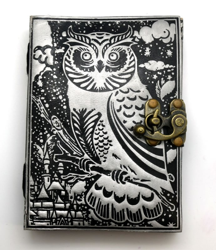 Silver/Black Owl Journal 5 x 7 inches 