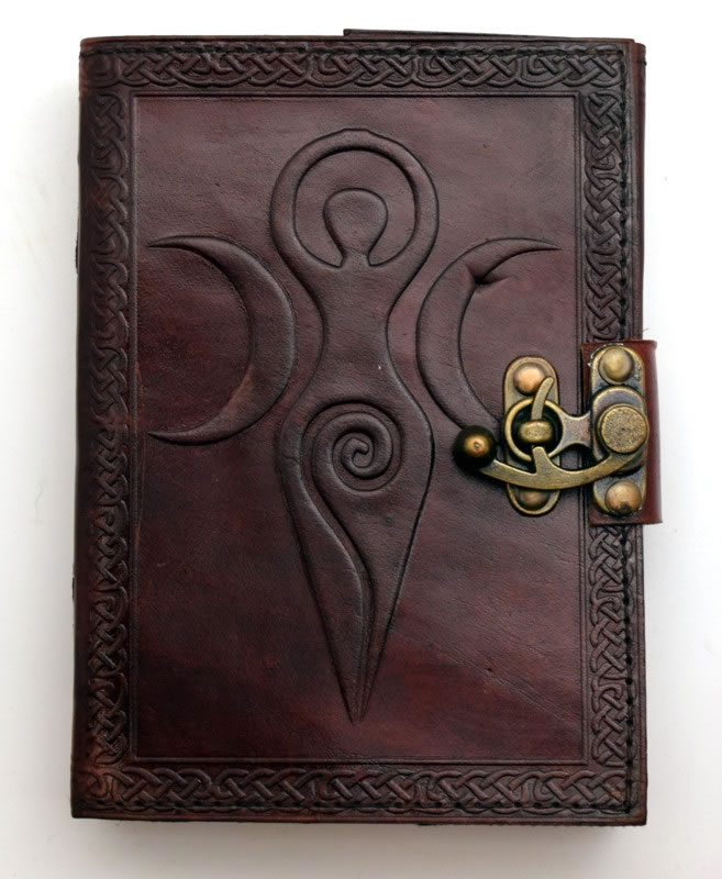 Maiden Mother Moon LEATHER Journal 5 x 7 inches 