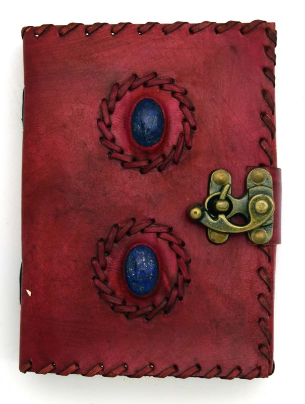 2 lapis Stone LEATHER Journal 5 x7 inches 