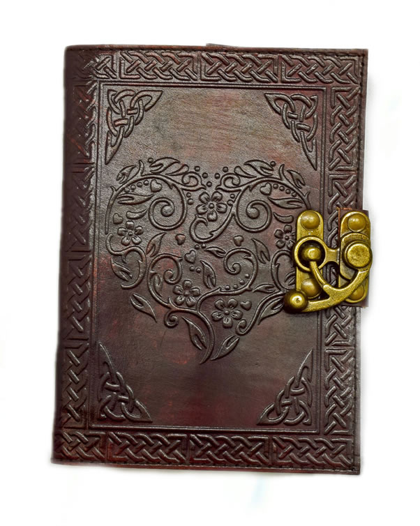 Celtic Heart/Tree on back LEATHER Embossed Journal