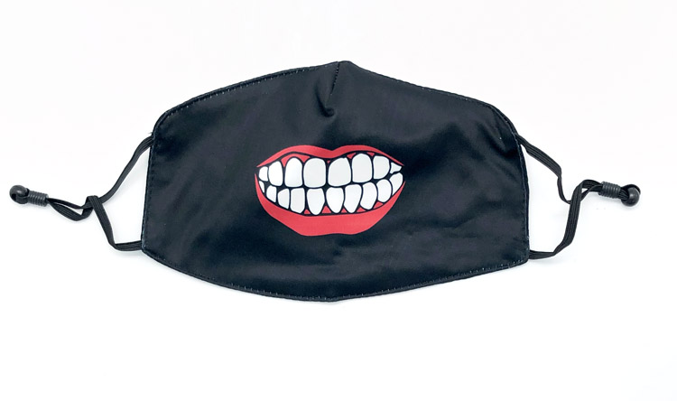 PPE Mask with BLACK Background and White Teeth