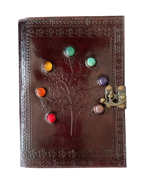 Fantasy Gifts - Tree of Life Leather Embossed Journal with Chakra ...