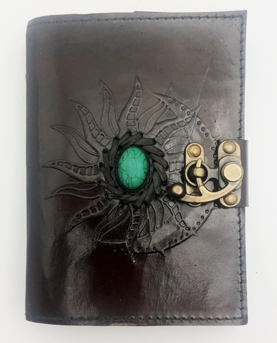 Fantasy Gifts - Sun and Moon Leather Embossed Journal with Turquoise ...
