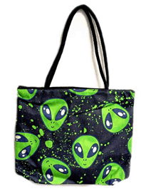 Alien Techno Jute Tote Bag