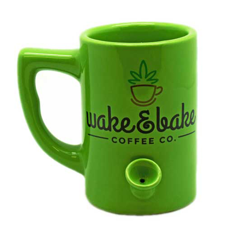 Green Wake and Bake Coffee Company Pipe Mug