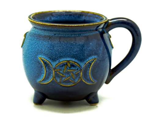 Blue Glaze Pentagram Moon Mug